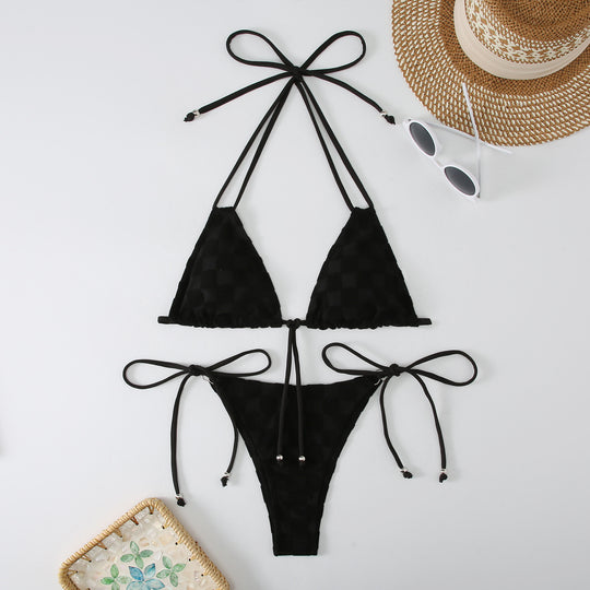 Damen Triangel-Bikini mit raffinierten Bindebändern EB