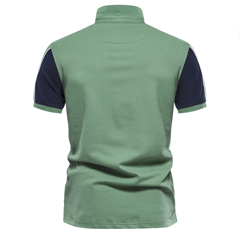 Herren Polohemd mit kontrastierenden Ärmeln EB