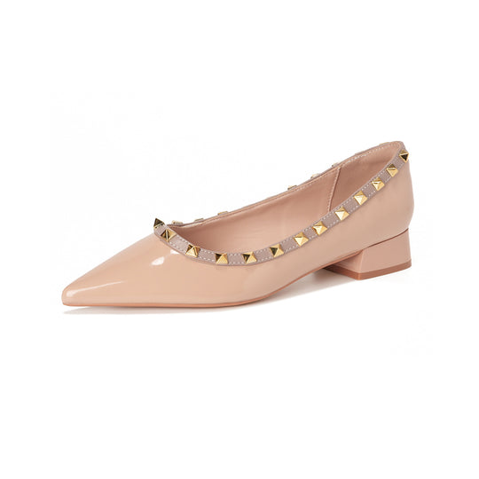 Damen Elegante Ballerinas mit modischer Schnallenverzierung und stabiler Fersenpartie EB