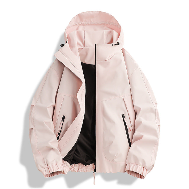 Herren wasserdichter Hooded-Utility-Parka mit verschweißten Nähten, verstellbarer Kapuze und verdeckten Reißverschlusstaschen EB