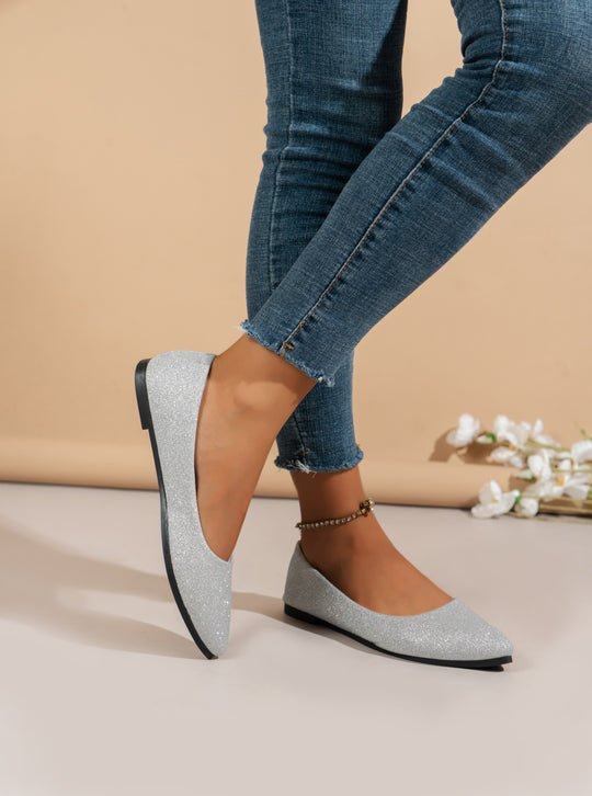 Damen Glitzernde Ballerinas mit elegantem Schnitt EB