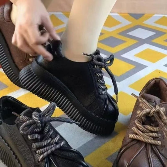 Damen Sneakers mit dicker Profilsohle und trendy Schnürung EB
