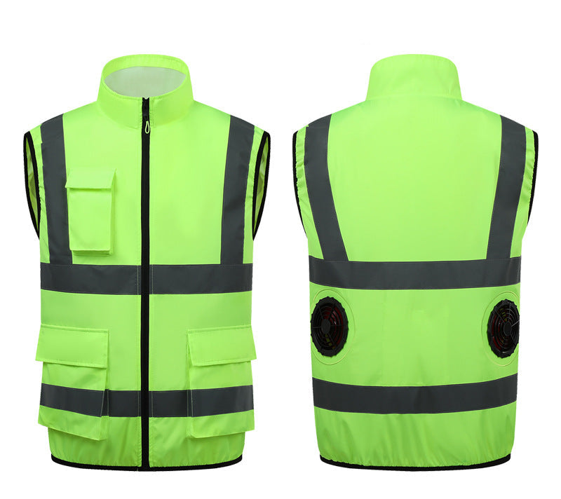 Unisex nan hochsichtbare Arbeitsweste mit reflektierenden Streifen und Mehrzwecktaschen R&B