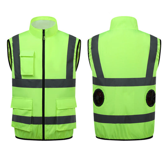Unisex nan hochsichtbare Arbeitsweste mit reflektierenden Streifen und Mehrzwecktaschen R&B