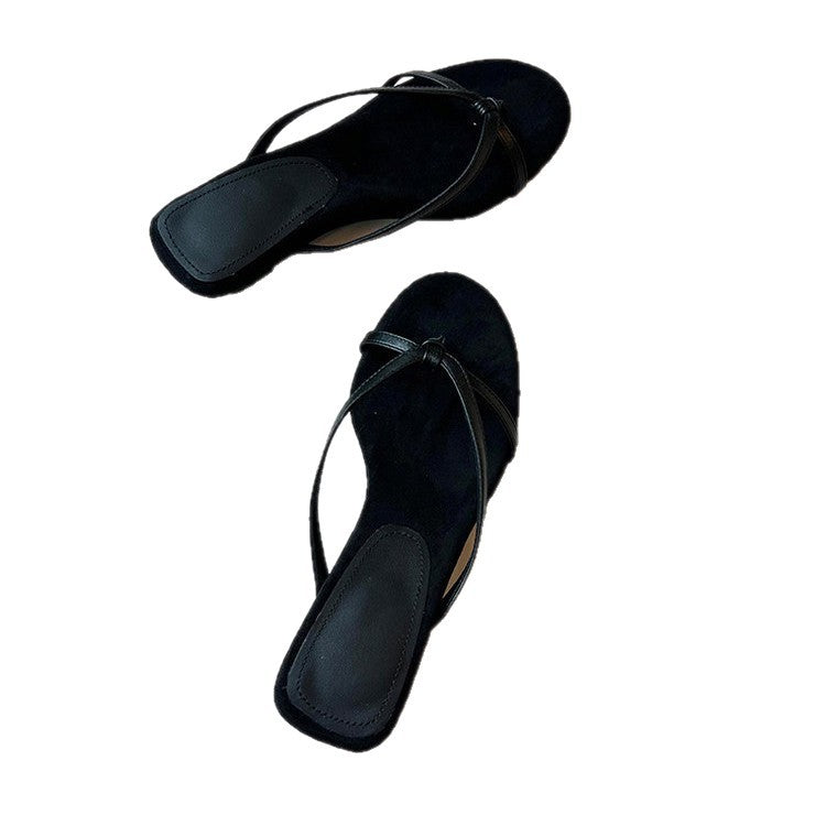 Damen modische Zehentrenner mit elegantem Riemchendesign EB