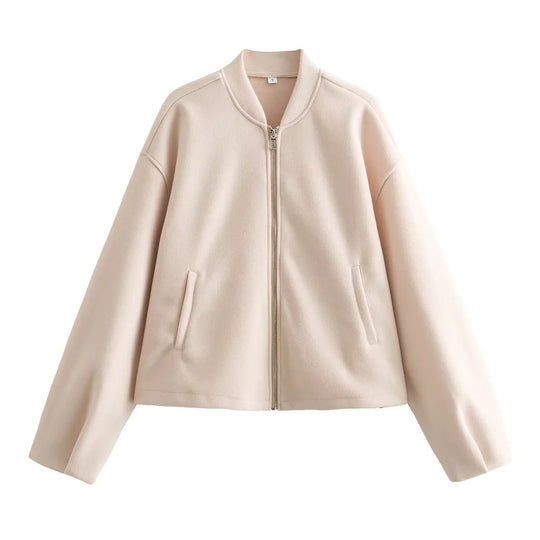 Damen Fleecejacke mit modernem Stehkragen und praktischen Taschen EB