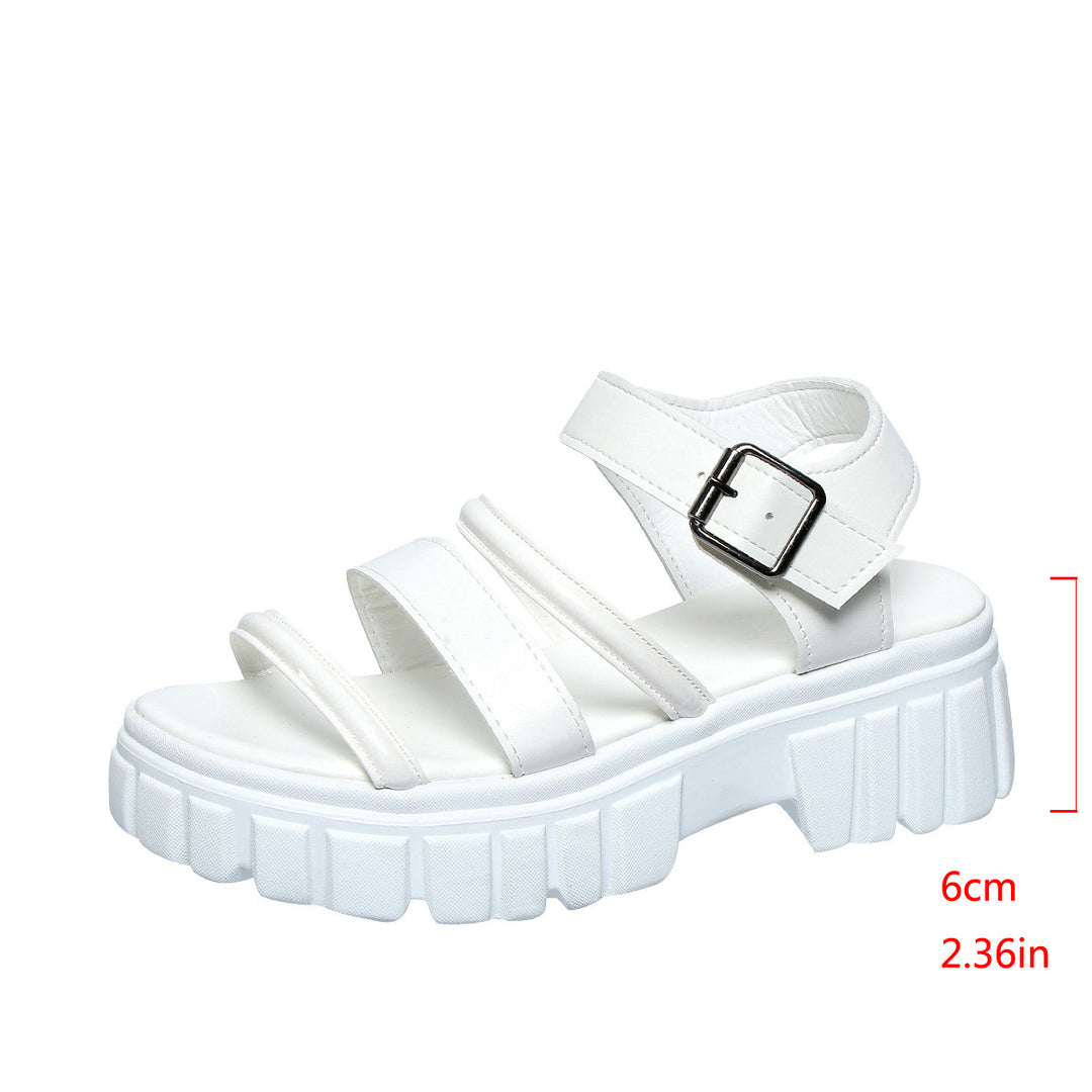 Damen modische Chunky Sandalen mit verstellbarem Riemen und komfortabler Sohle EB