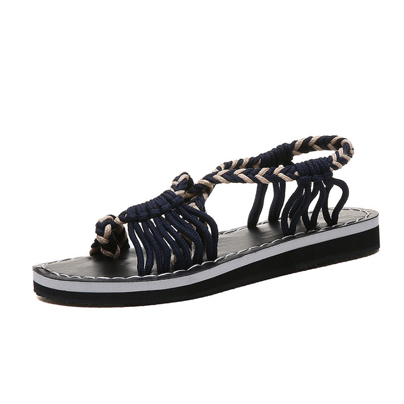 Damen Freizeit-Sandalen mit kunstvoll geflochtenem Riemen-Design EB