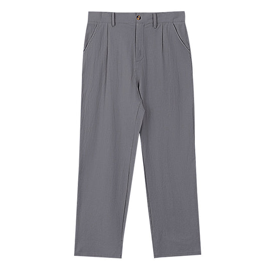 Herren nan elegante Bundfaltenhose aus leichtem Baumwollmix mit geradem Schnitt und Gürtelschlaufen EB