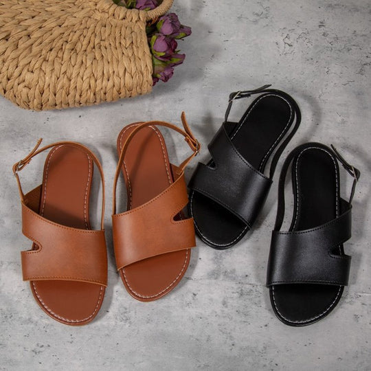 Damen bequeme Sandalen mit offenem Design und verstellbarem Riemen EB