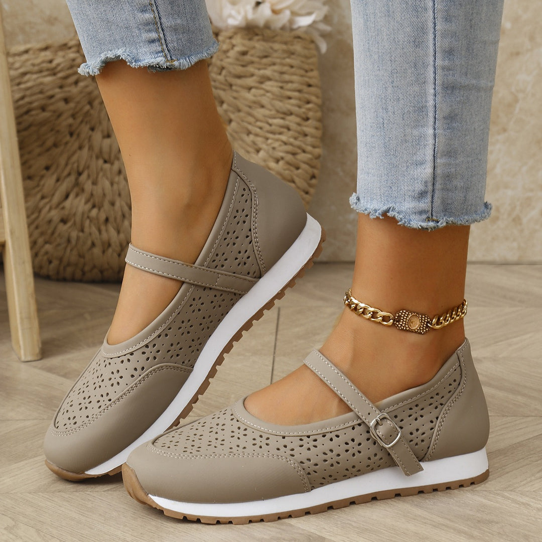Damen Komfortable und atmungsaktive Slipper mit verstellbarem Riemen EB