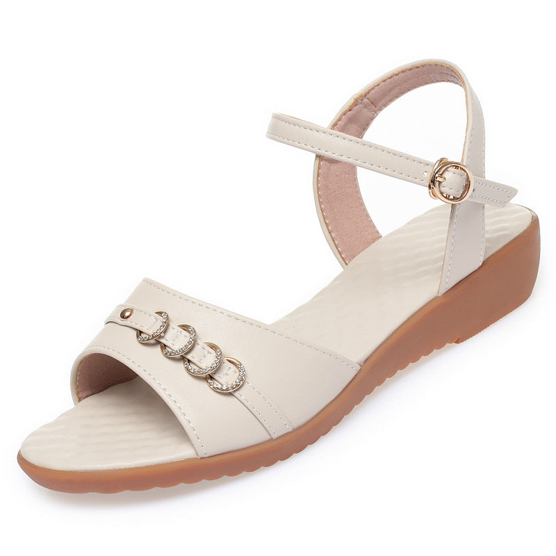 Damen Sandalen mit modischen Riemen und bequemer Fußbett EB