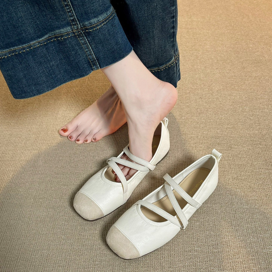 Damen modische Riemchen-Ballerinas aus hochwertigem Material mit komfortabler Passform EB