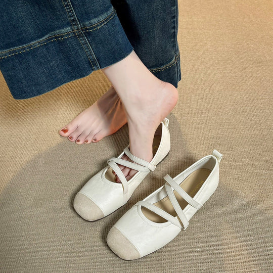 Damen modische Riemchen-Ballerinas aus hochwertigem Material mit komfortabler Passform EB