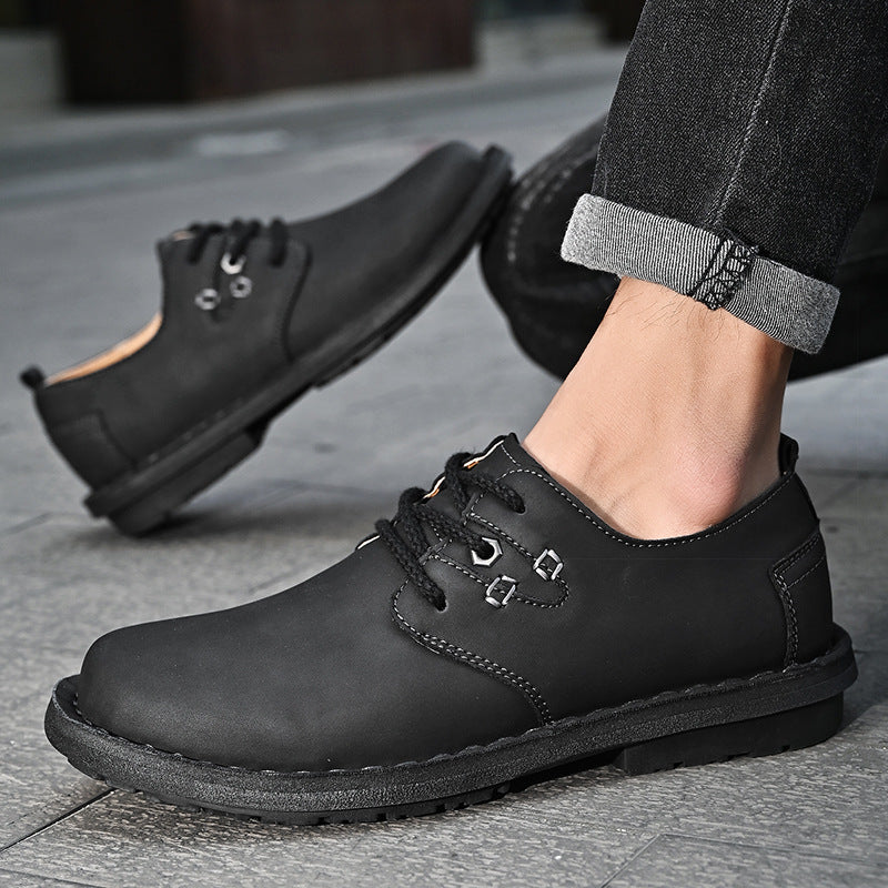 Herren Bequeme und zeitlose Schnürhalbschuhe aus hochwertigem Leder EB