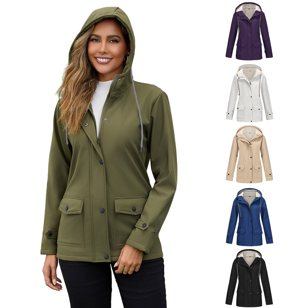 Damen nan wasserabweisender Parka mit Teddyfutter verstellbarer Kapuze und aufgesetzten Taschen EB
