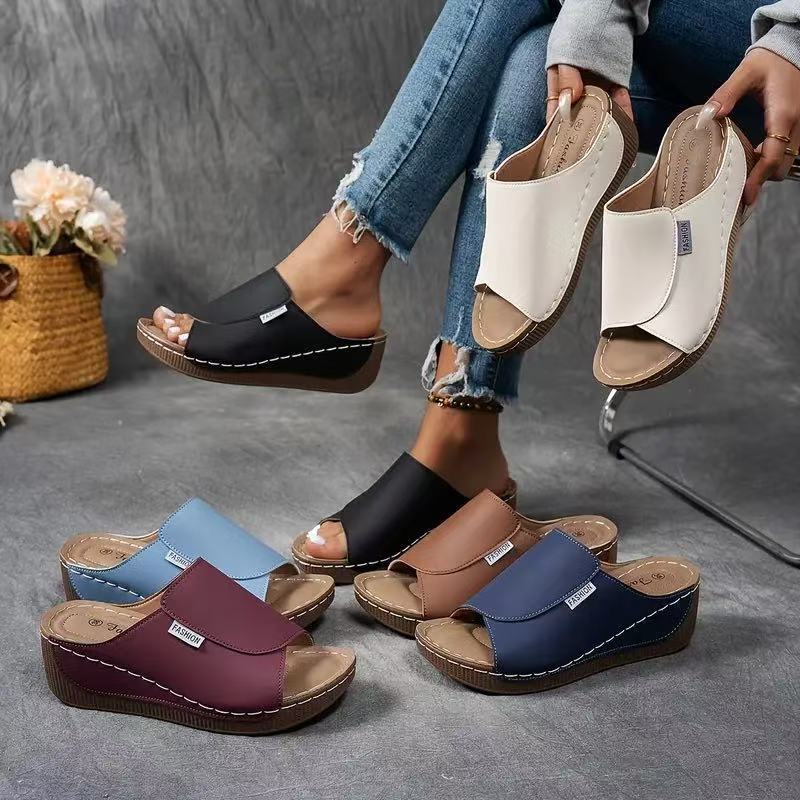 Damen Wedge-Pantoletten mit modischem Design und komfortablem Fußbett EB
