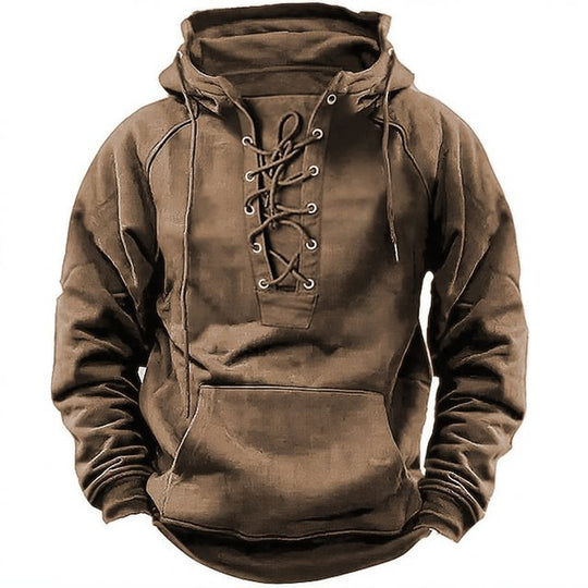 Herren Kapuzenpullover mit modernem Schnürdesign und weichem Innenfutter EB