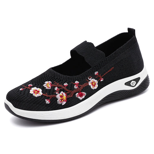 Damen Sportliche Strickschuhe mit floralem Design EB