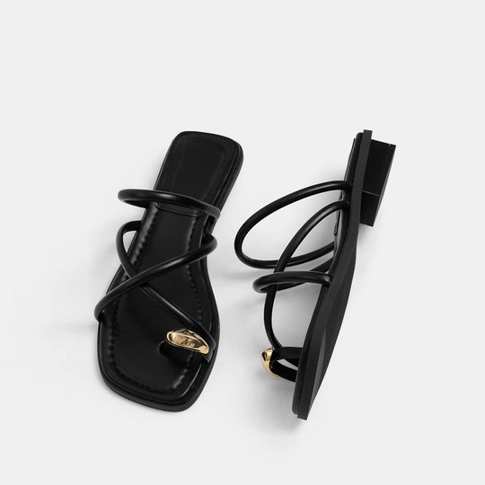 Damen Fußbett-Sandalen mit elegantem Kreuzriemendesign EB