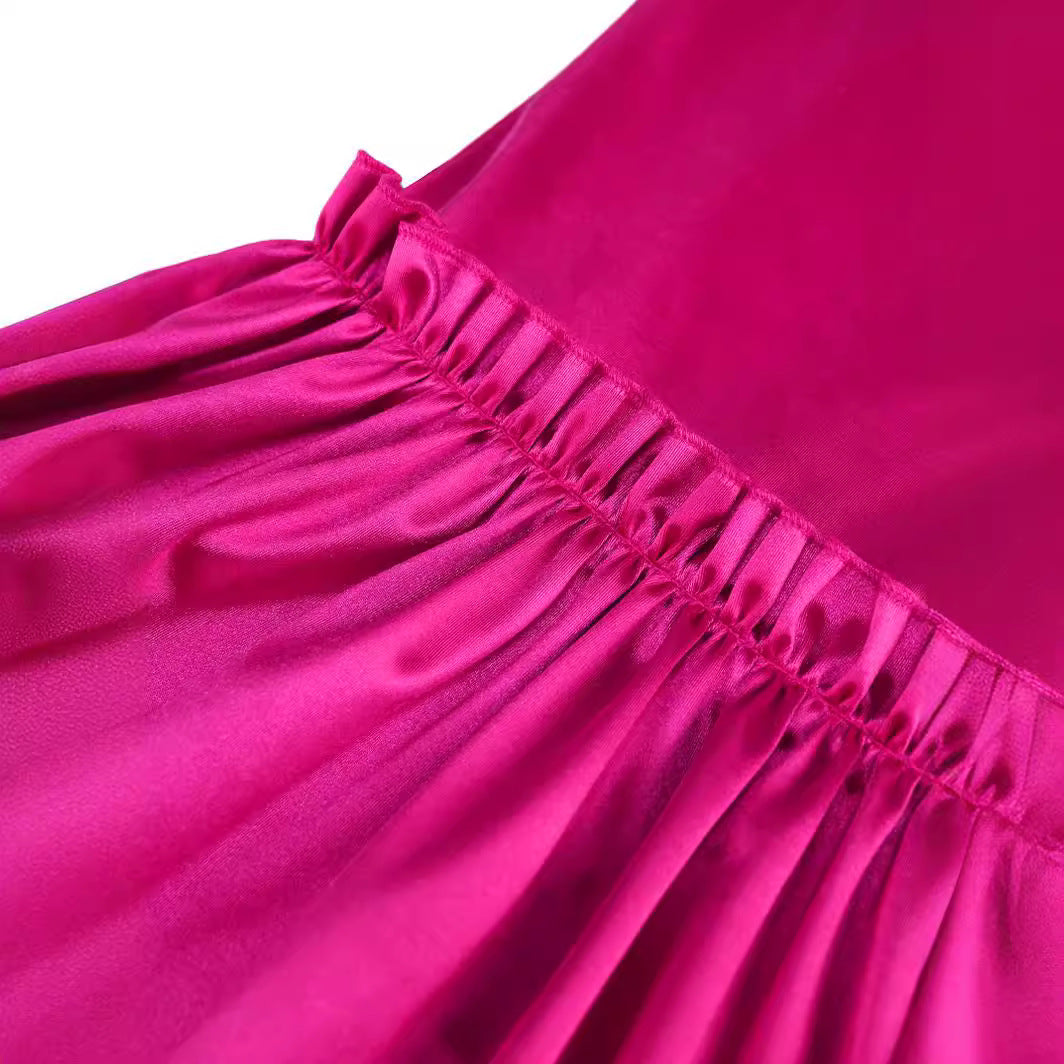 Damen elegante Palazzo-Hose mit Rüschendetails EB
