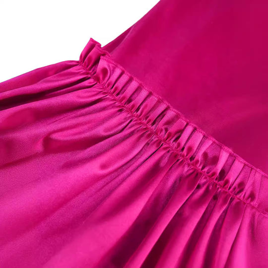 Damen elegante Palazzo-Hose mit Rüschendetails EB
