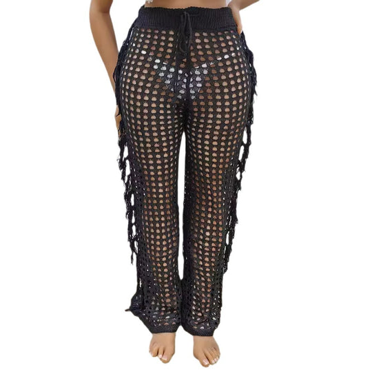Damen luftige Häkelstrandhose EB