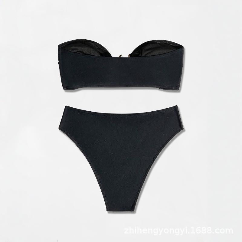 Damen Bandeau-Bikini mit elegantem Designelement EB