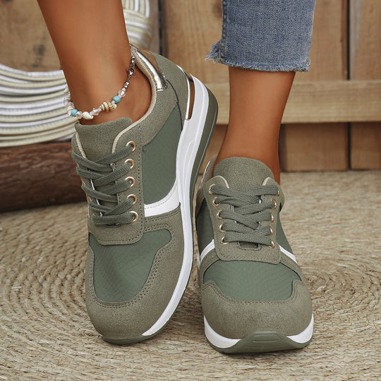 Damen modische Sneakers mit atmungsaktivem Obermaterial und gepolstertem Fußbett EB