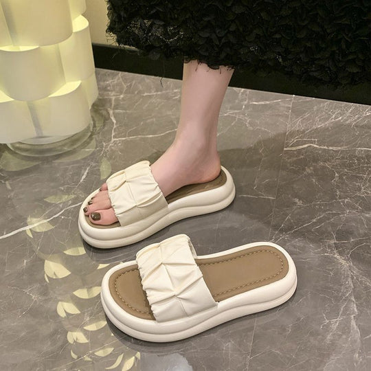 Damen bequeme Mules mit elegantem Rüschendesign EB