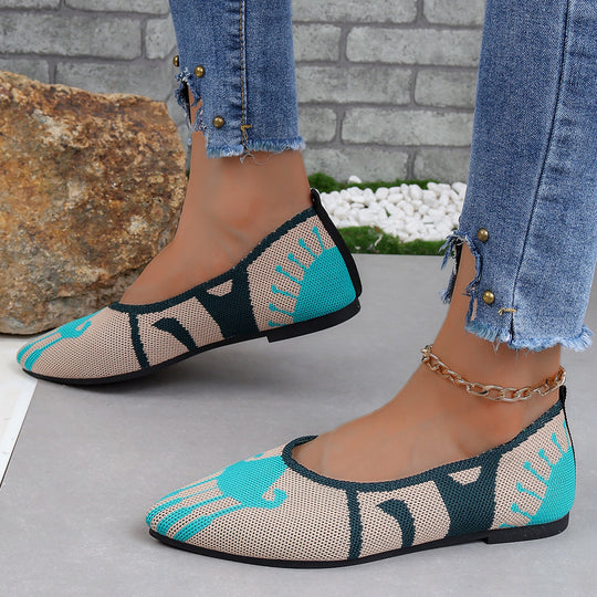 Damen Ballerinas mit modernem Leopardenmuster und bequemer Sohle EB