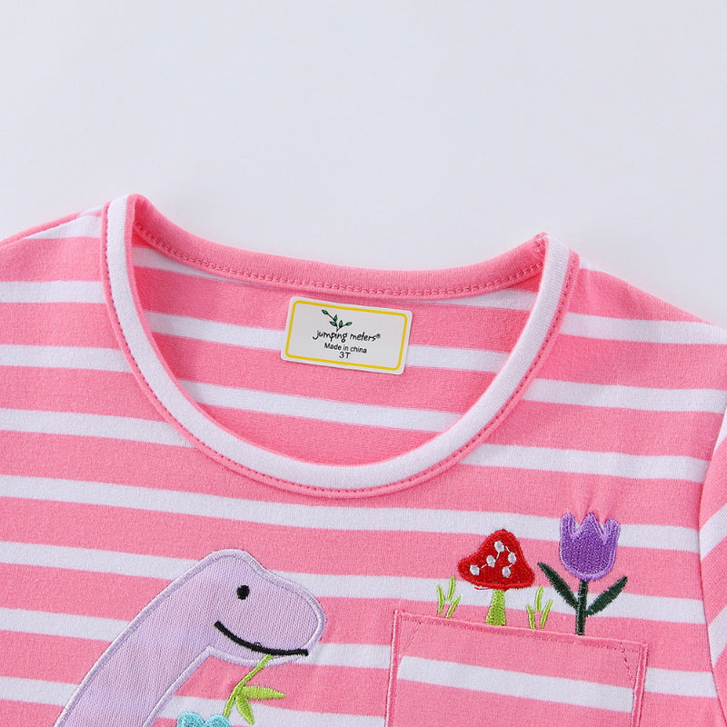Mädchen Freizeitkleid mit verspieltem Dinosaurier-Motiv und Rüschensaum EB