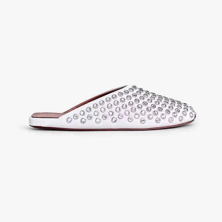 Damen  veredelte Mary‑Jane Ballerina mit Strassbesatz und verstellbarer Metallschnalle EB