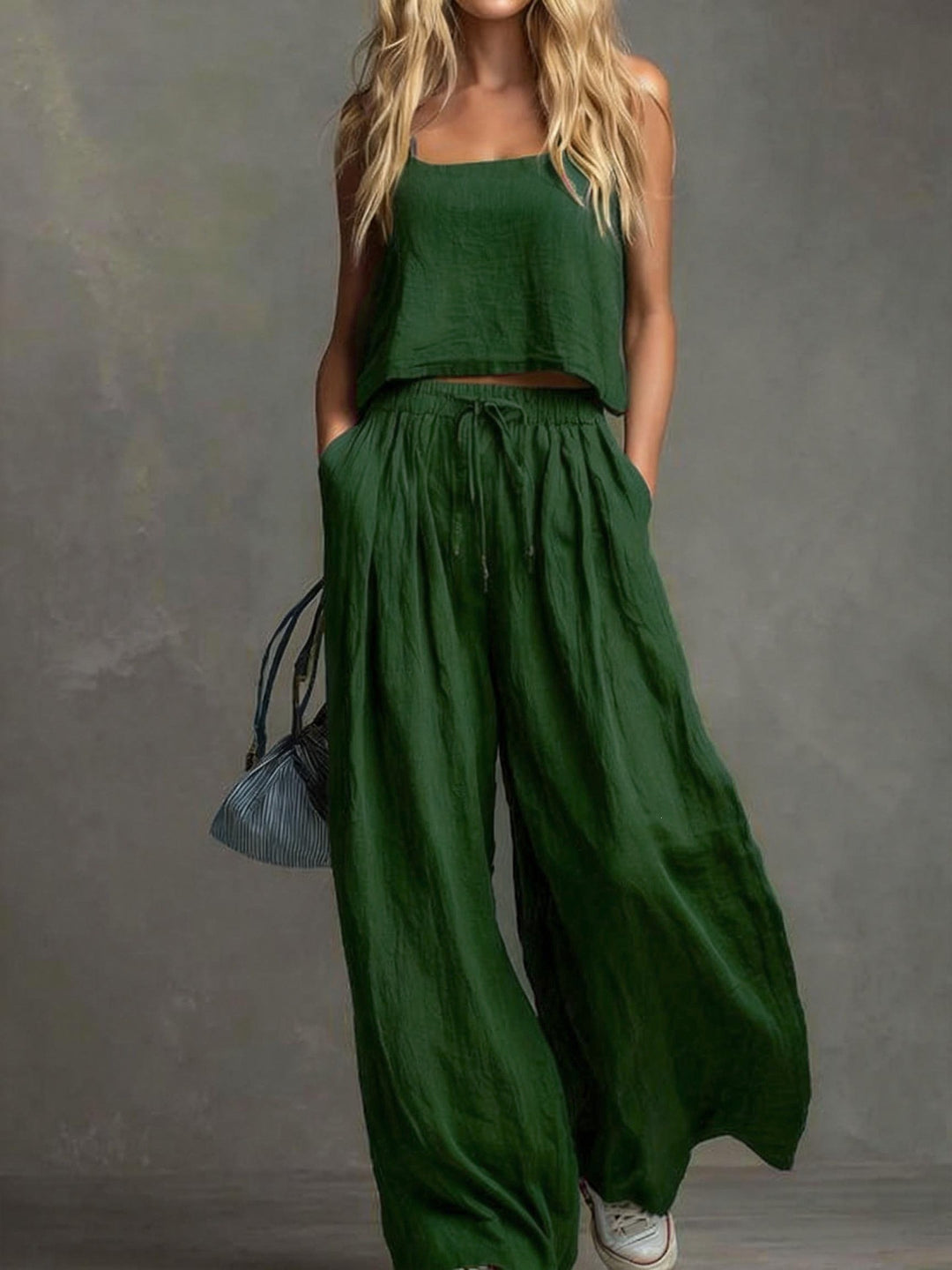 Damen Sommerliches Freizeit-Set mit weitem Oberteil und lässiger Hose EB