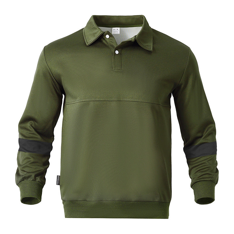 Herren sportlicher Langarm-Polo mit modernem Design und Kontrastärmel EB