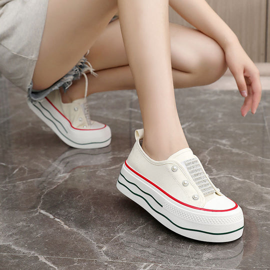Damen trendige Slip-On Sneakers mit Glitzer-Applikationen EB