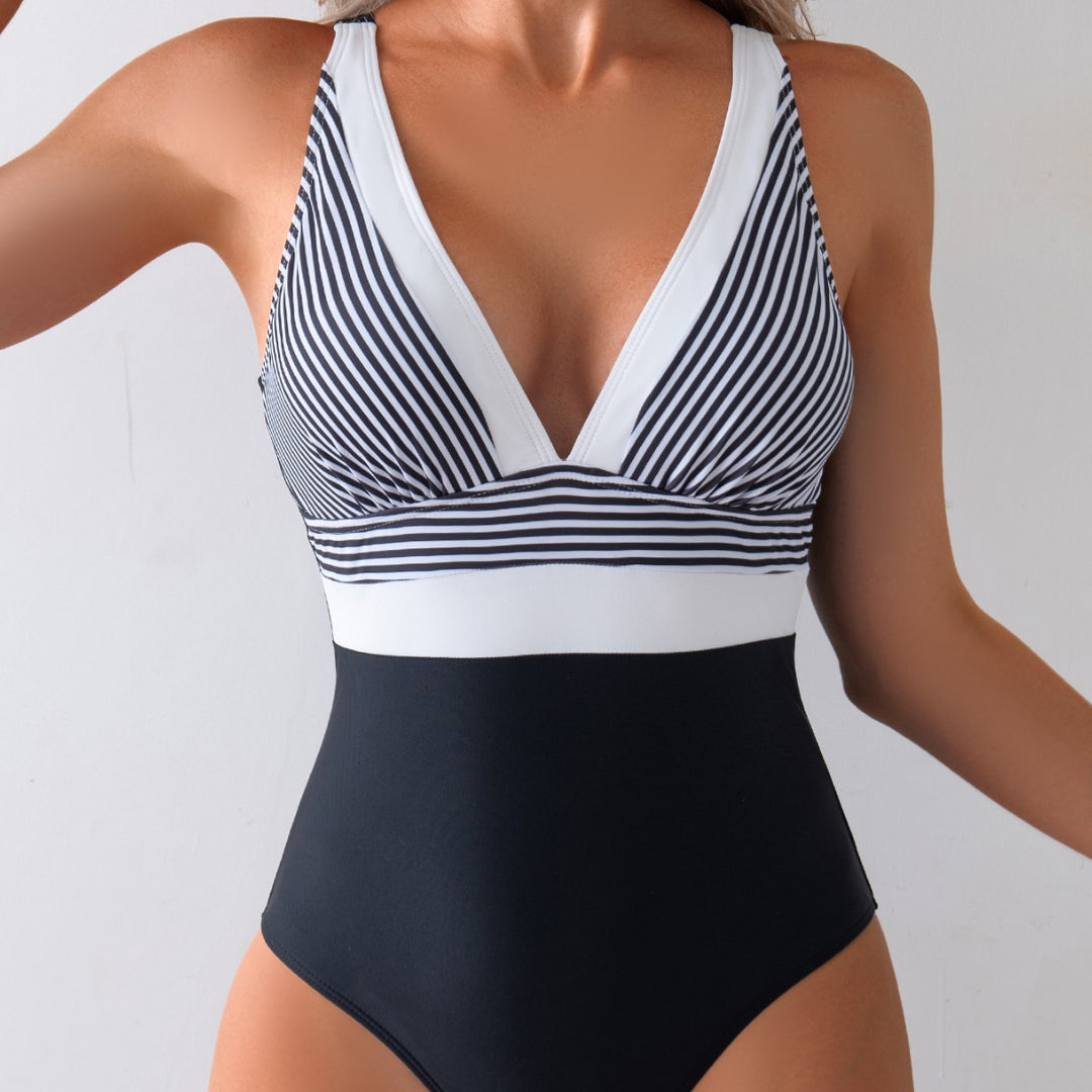 Damen Eleganter Badestrumpf mit tiefem V-Ausschnitt EB