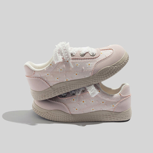 Damen Sneakers mit verspieltem Blumenmuster und rutschfester Sohle EB