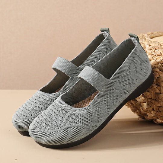 Damen Komfortable Ballerinas mit elastischem Riemen EB
