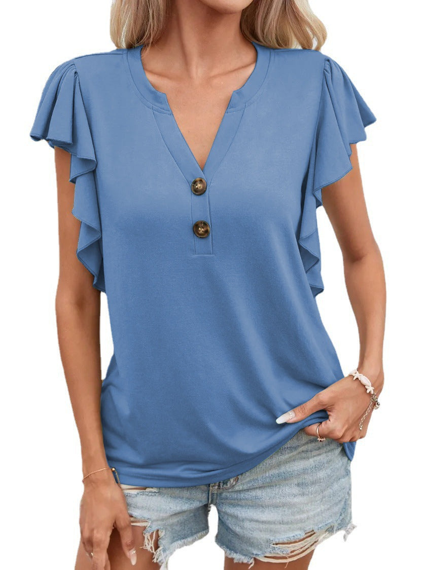 Damen T-Shirt mit Rüschendetails EB