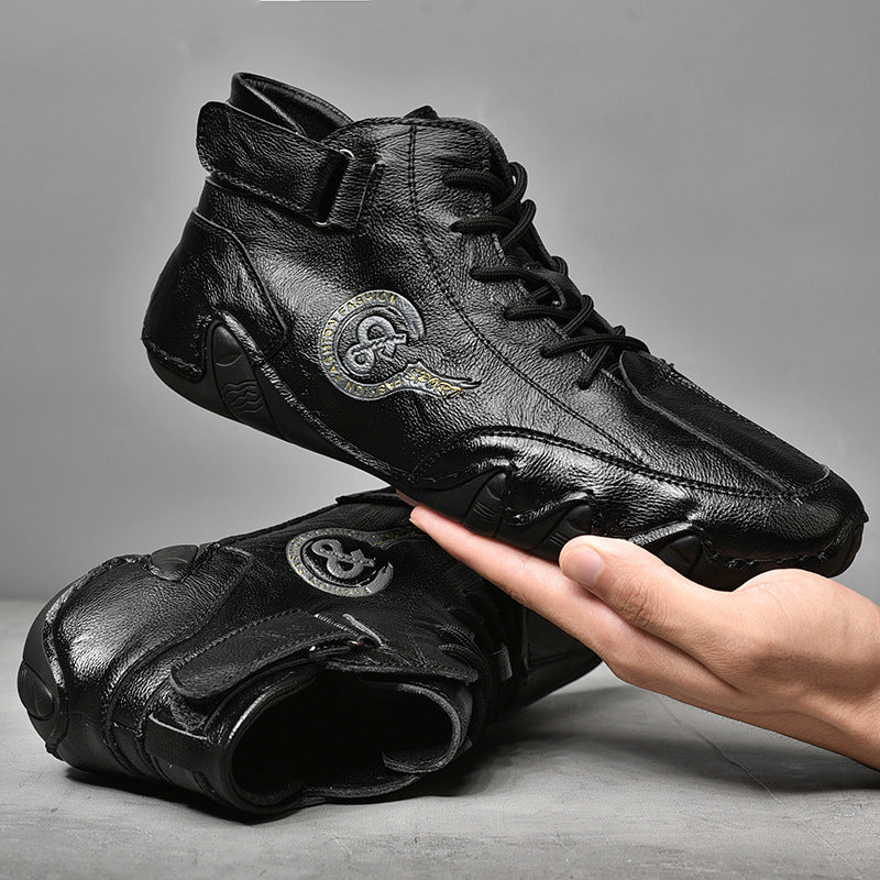 Herren Hochwertige Leder-Sneaker mit rutschfester Sohle und gepolstertem Knöchel EB
