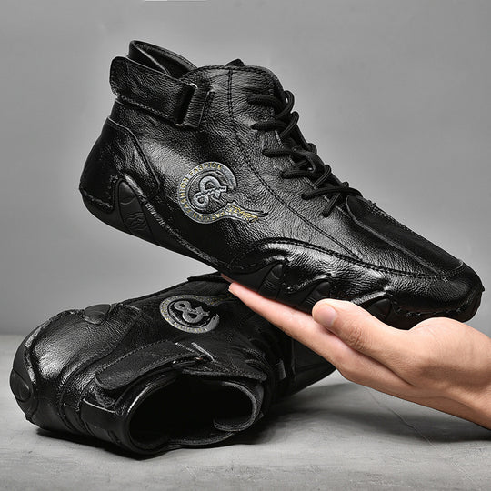 Herren Hochwertige Leder-Sneaker mit rutschfester Sohle und gepolstertem Knöchel EB