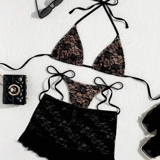 Damen Spitzen-Bikini mit Rüschen EB