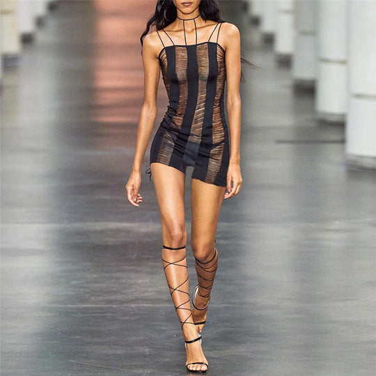 Damen Bodycon Overall mit Ripsoptik und eleganten Trägern EB