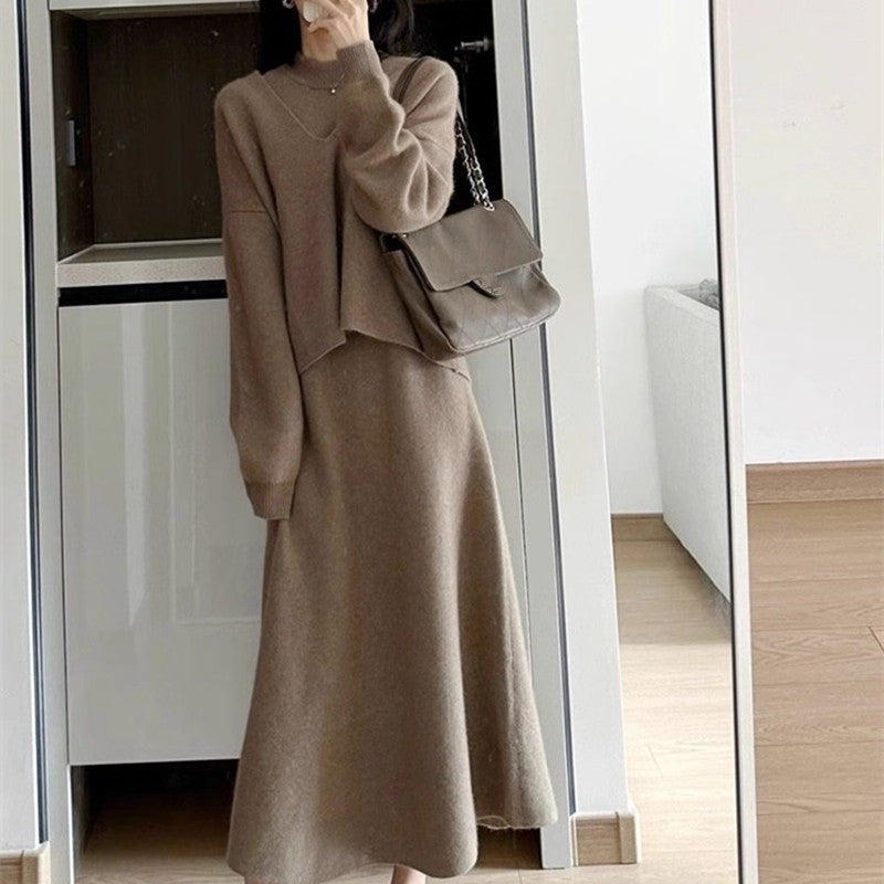 Damen Strickkleid mit Pullover im Set EB