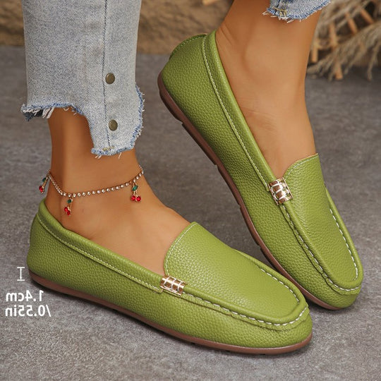 Damen Bequeme Ballerinas mit edler Lederoberfläche EB