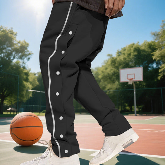 Herren Sportliche Jogginghose mit seitlichen Druckknöpfen und elastischem Bund EB