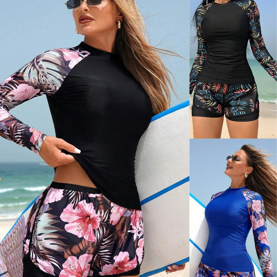 Damen Rashguard mit langen Ärmeln und komfortablen Shorts EB