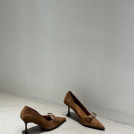 Damen elegante spitze Absätze mit zarter Schleifenverzierung EB