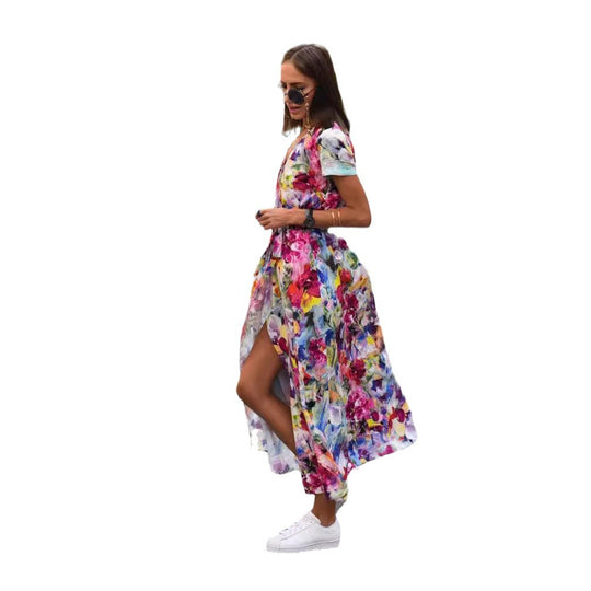 Damen Maxikleid mit floralem Muster EB